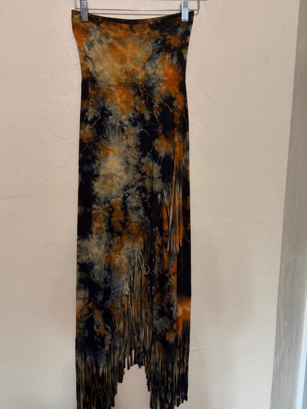 Tie-Dye Fringe Maxi Skirt. Never Worn. NWOT!